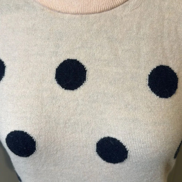 Kate Spade ITARSIA DOT blush pink wool blend short sleeve sweater. Size small. - Picture 2 of 5